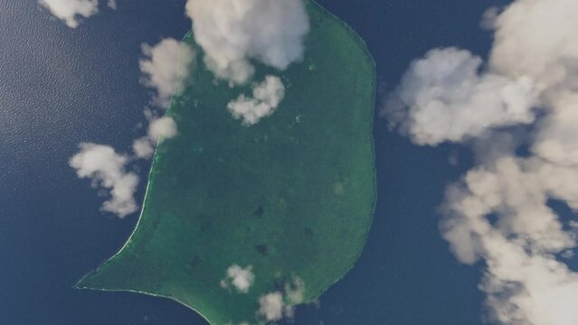 Top aerial drone view of Pitcairn Islands or Henderson. United Kingdom