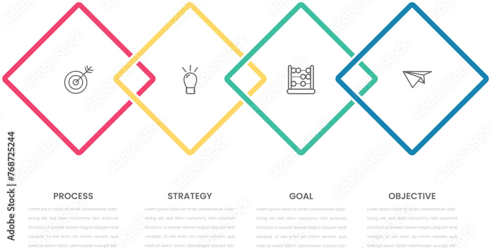  infographic template vector element with 4 step process or options