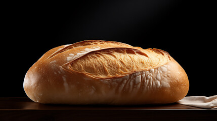 Illustrative figure of a delicious bread isolated on a black background.