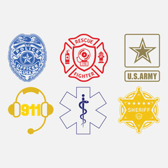First Responders Hero Flag Nurse EMS Police Fire Military corrections dispatch Editable T shirt Design