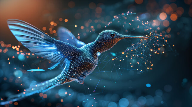 hummingbird in flight, Generative AI