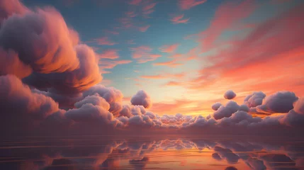 Rolgordijnen Sunset cloud landscape abstract graphic poster web page PPT background © JINYIN