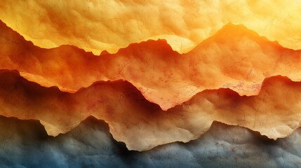 Golden light pale brown orange yellow peach beige abstract background. Geometric pattern shape. Line triangle polygon angle fold. Color gradient. Shadow. Matte. 3d effect. Rough grain grungy. Design