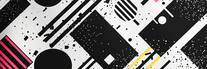 Modern Black and White Geometric Abstract Design