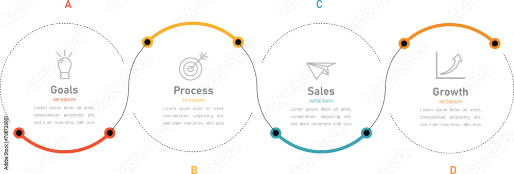 Poster vector infographic label design template with icons and 4 options or steps. can be used for process 
