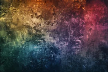 Poster Vintage grunge gradient background with dark colors and rough texture, abstract digital art © furyon