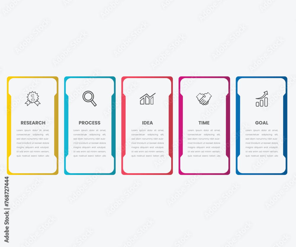 Poster vector infographic design business template with icons and 5 options or steps. can be used for proce