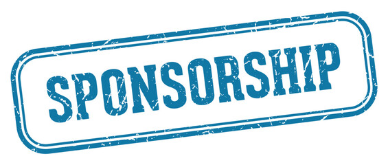 sponsorship stamp. sponsorship rectangular stamp on white background