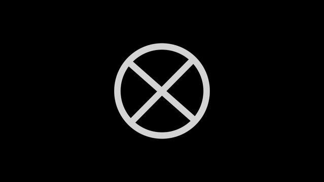 cross animated icon with black background