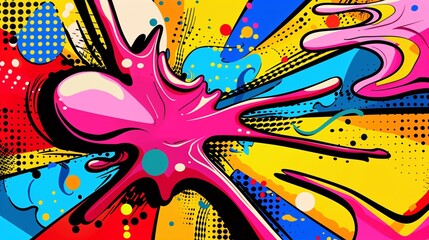 Comics illustration, retro and 90s style, abstract  pop art background