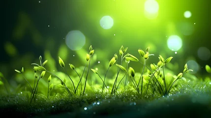 Foto op Canvas spring green plant grassland landscape abstract graphic poster web page PPT background © JINYIN