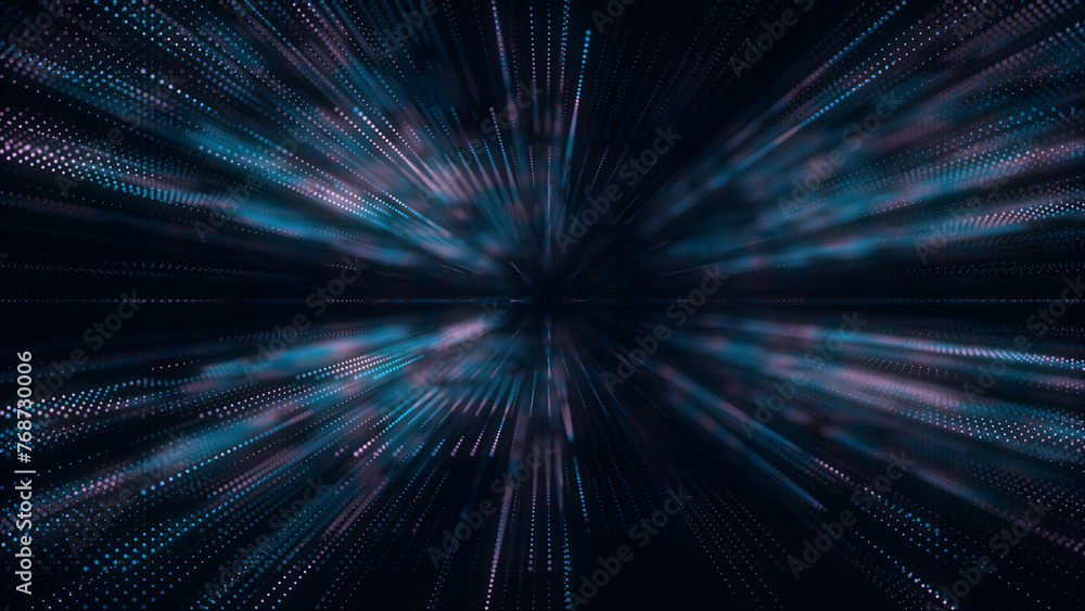 Poster digital blue background of particles. abstract futuristic illustration. big data visualization. tech