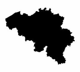 Belgium silhouette map