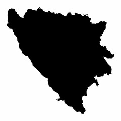 Bosnia and Herzegovina map silhouette - obrazy, fototapety, plakaty