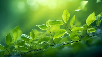 Fototapeten spring green plant leaves landscape abstract graphic poster web page PPT background © JINYIN