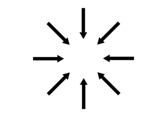 Icono de 8 flechas formando círculo en dirección hacia el interior