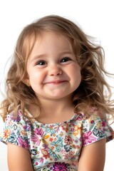 A little girl with a big smile on her face