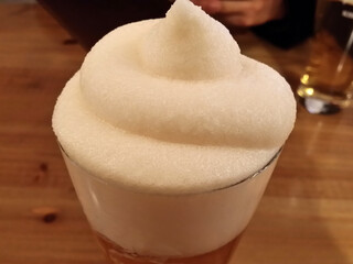 Beer with cream like ice cream