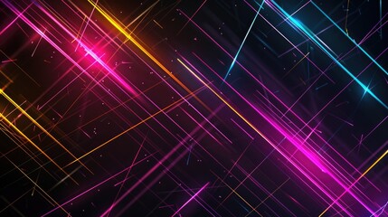 Abstract Neon Light Stripes Wallpaper