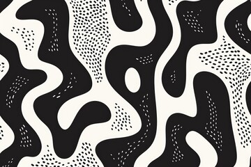 Black and White Abstract Groovy Lines Background