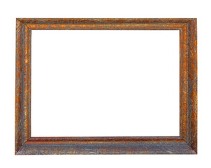 Empty Rectangular Wooden Picture Frame Isolated Copy Space