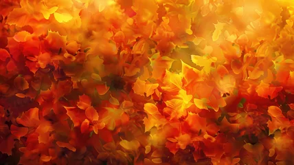 Zelfklevend Fotobehang autumn season leaf falling background Generative AI © Pavithiran