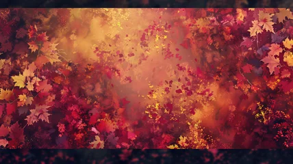 Poster autumn season leaf falling background Generative AI © Pavithiran