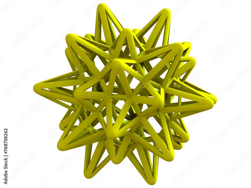 Poster wireframe shape stellated truncated icosahedron 3d print model