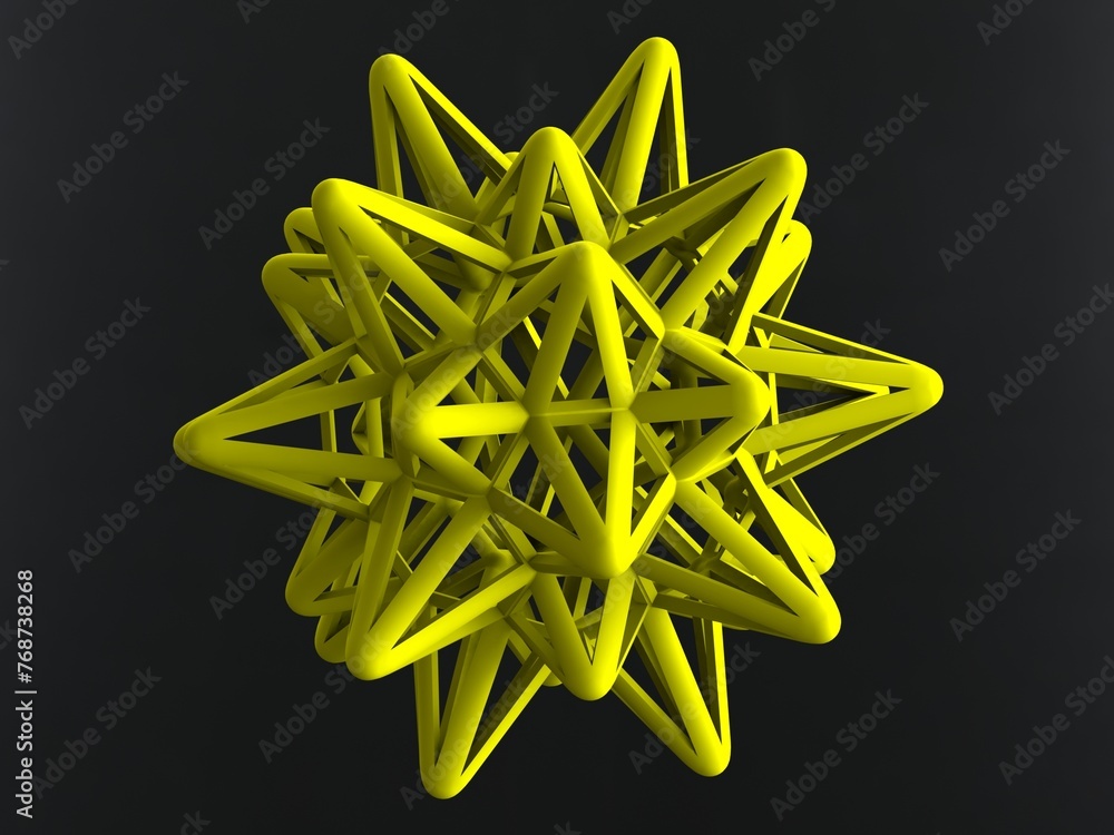 Poster wireframe shape stellated truncated icosahedron 3d print model