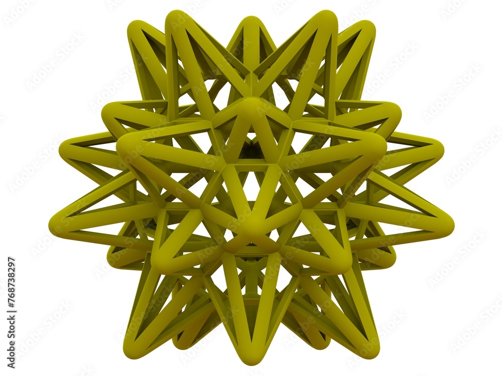 Poster wireframe shape stellated truncated icosahedron 3d print model