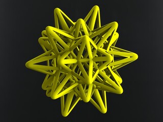 Wireframe Shape Stellated Truncated Icosahedron 3D print model - obrazy, fototapety, plakaty