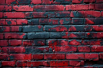 a red and black brick wall - obrazy, fototapety, plakaty