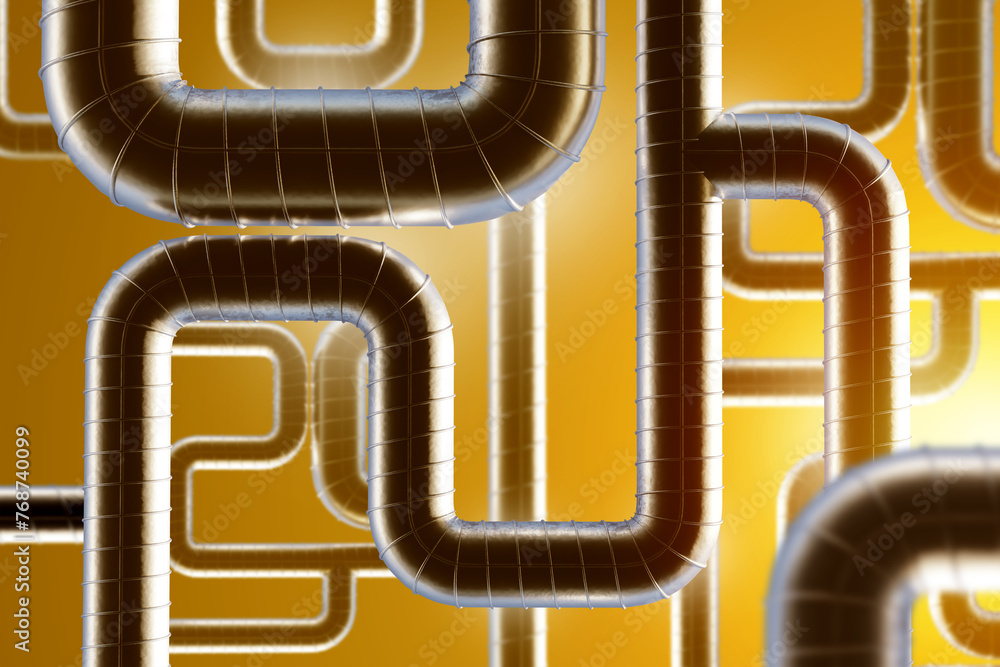 Poster background with pipes. industrial backdrop. engineering pipeline. pipe pattern. texture with steel p