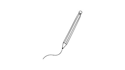 Single continuous line drawing of pencil. Pen icon. Back to school minimalist style. Education concept. Modern one line draw graphic design vector illustration