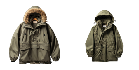 set of anorak isolated on transparent background