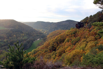 autumn landscape in the mountains of Nideggen Germany Eifel