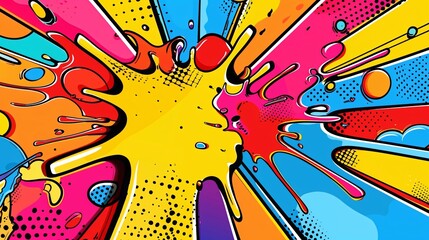 pop art explosion background, in the style of comic art