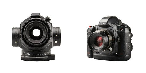 set of camera isolated on transparent background