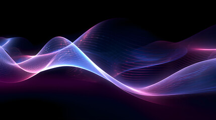 Digital purple blue glowing wavy curve abstract graphic poster web page PPT background