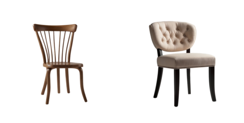 set of chair isolated on transparent background