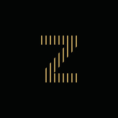 Simple Z Logo With Gold Color Straight Lines and Black Background