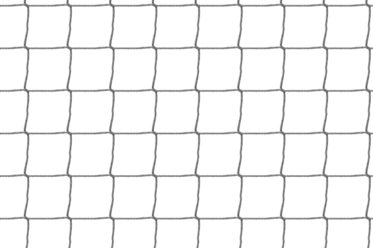 Close-up textured soccer net on soccer goal isolated on free PNG Backgrund.