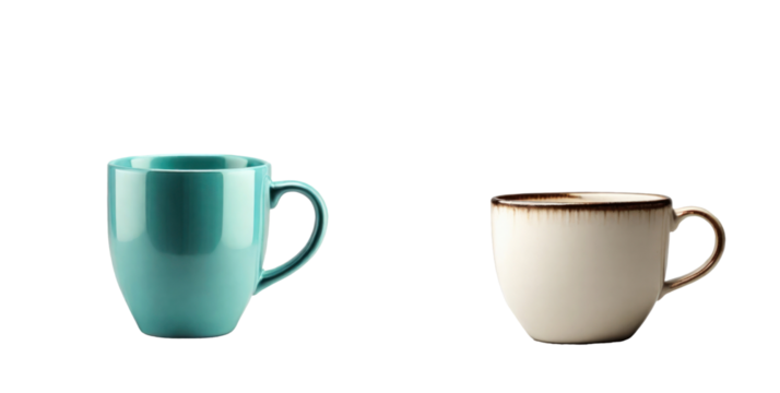 set of cup isolated on transparent background