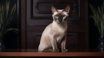 Elegant Pouncer, A Javanese Cat in Modern Homes. Generated AI