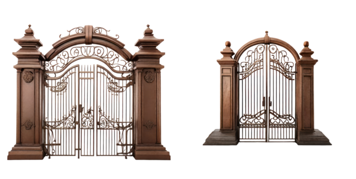 set of gate isolated on transparent background