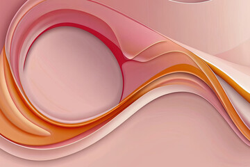 Pink and peach vector abstract background with wave and liquid shapes. 
