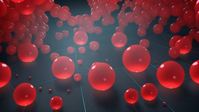 design element, red balloons on a dark background