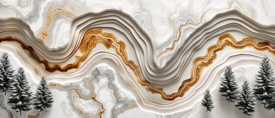 Marble Elegance: Fluid Textures Merge with Natures Palette, Creating a Masterpiece of Design