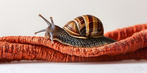 Superhero Snail Saving the Day at Its Own Leisurely Pace on Isolated White Background - obrazy, fototapety, plakaty