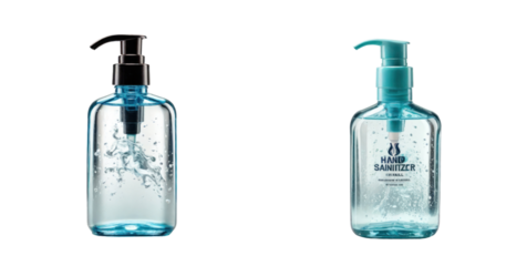 set of handsanitizer isolated on transparent background
